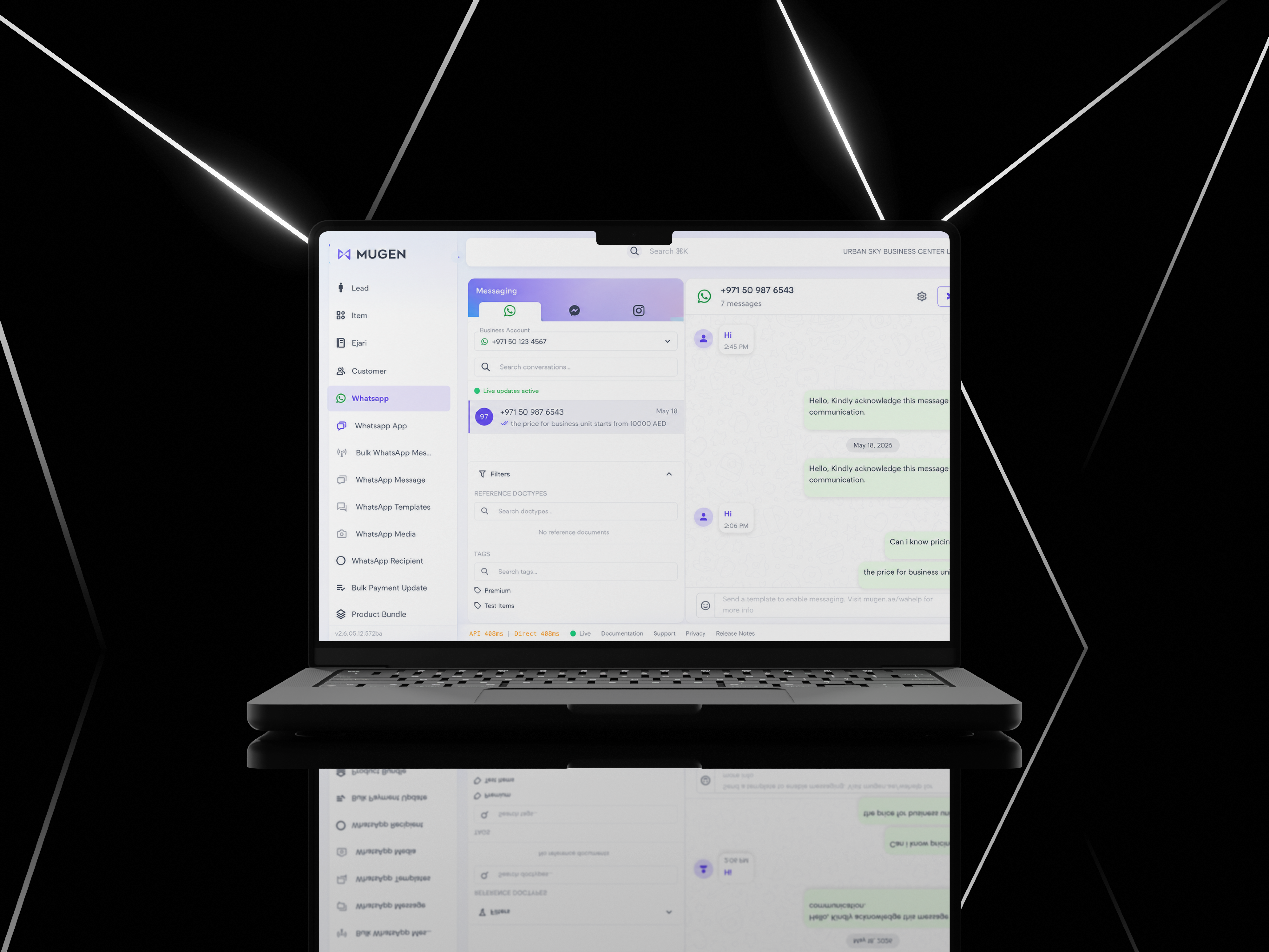Mugen product dashboard