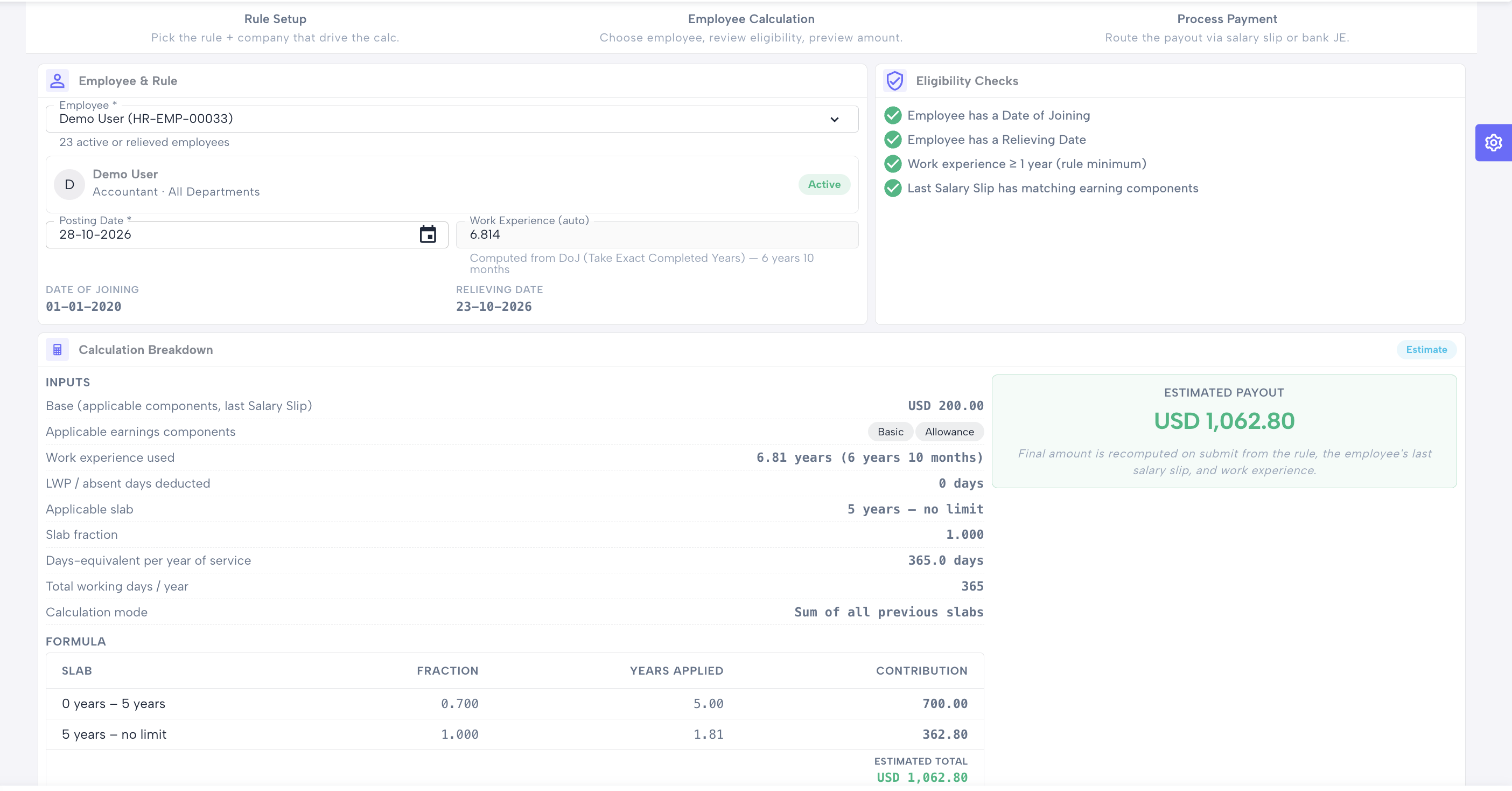 Gratuity view dialog